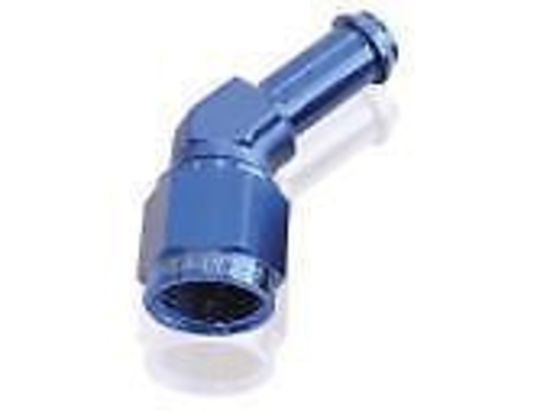 Aeroflow AF412-06-05 Female -6AN 45Deg to 5/16" Barb Blue Swivel Nut