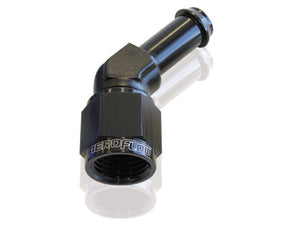 Aeroflow AF412-06-05BLK Female -6AN 45Deg to 5/16" Barb Black Swivel Nut