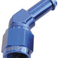 Aeroflow AF412-06 Female -6AN 45Deg to 3/8" Barb Blue Swivel Nut