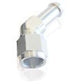 Aeroflow AF412-06S Female -6AN 45Deg to 3/8" Barb Silver Swivel Nut