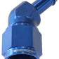 Aeroflow AF412-08-06 Female -8AN 45Deg to 3/8" Barb Blue Swivel Nut