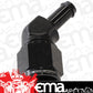 Aeroflow AF412-08-06BLK Female -8AN 45Deg to 3/8" Barb Black Swivel Nut