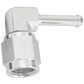 Aeroflow AF413-04S 90Â° Hose Barb 3/16" to -4AN Silver Finish