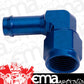 Aeroflow AF413-06-05 Female -6AN 90Deg to 5/16" Barb Blue Swivel Nut