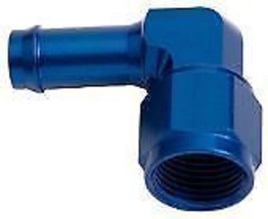 Aeroflow AF413-06 Female -6AN 90Deg to 3/8" Barb Blue Swivel Nut