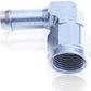Aeroflow AF413-06S Female -6AN 90Deg to 3/8" Barb Silver Swivel Nut
