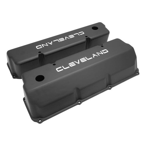 Proflow PFEVC-510 Valve Covers Tall Cast Aluminium Black For Ford Logo Small Block For Ford 302 351C Pair