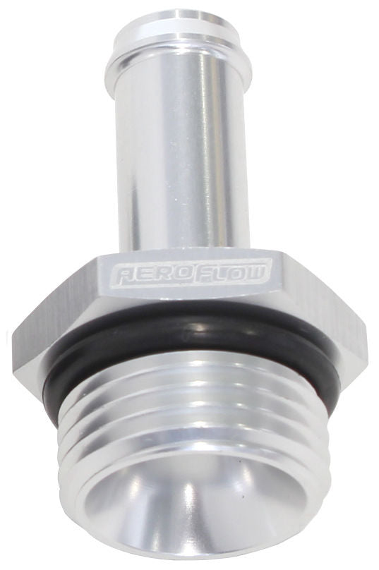 Aeroflow AF414-06-04S -6ORB to 1/4" Push On Barb Silver