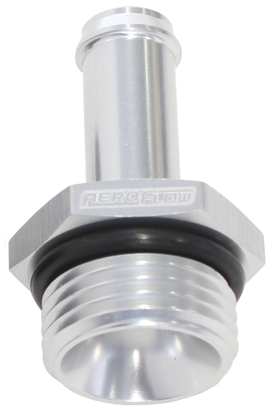 Aeroflow AF414-12-08S -12ORB to 1/2" Push On Barb Silver