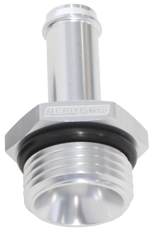 Aeroflow AF414-12-08S -12ORB to 1/2" Push On Barb Silver