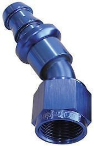 Aeroflow AF417-06 30 Deg Push Lock End -6AN Blue No Clamp Required <15Psi
