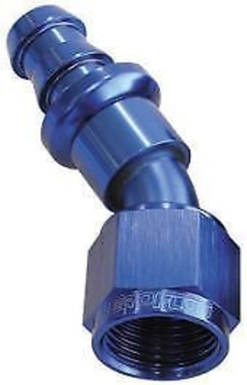 Aeroflow 400 series hose 30 Deg Push Lock End -6AN Blue No Clamp Required <15Psi Aeroflow Performance Products AF417-06