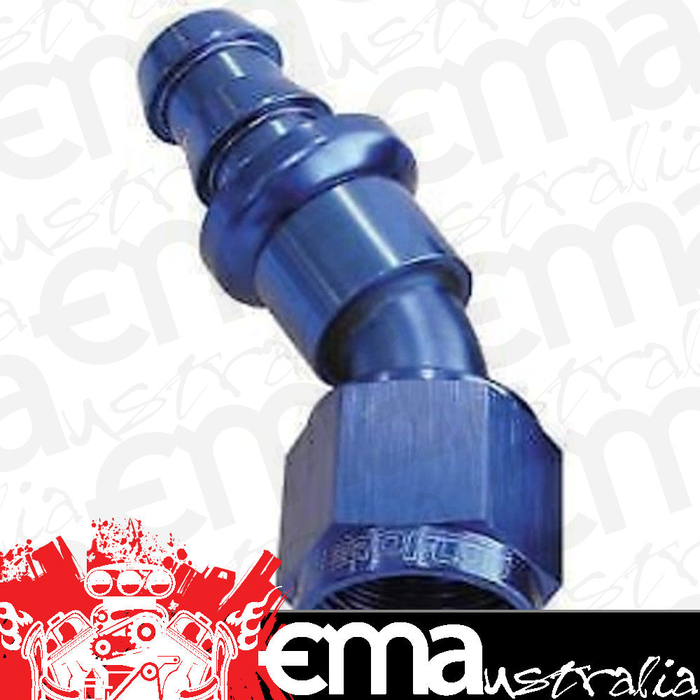 Aeroflow 400 series hose 30 Deg Push Lock End -6AN Blue No Clamp Required <15Psi Aeroflow Performance Products AF417-06