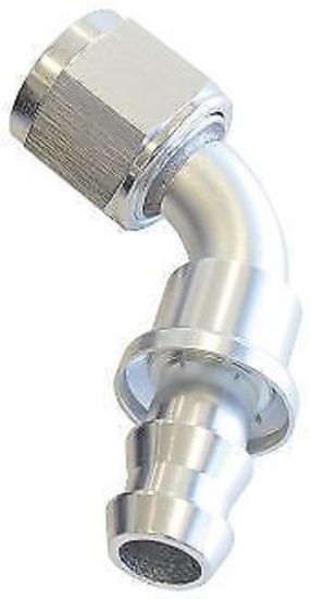 Aeroflow 400 series hose 60 Deg Push Lock End -10AN Silver No Clamp Required<15Psi Aeroflow Performance Products AF418-10S