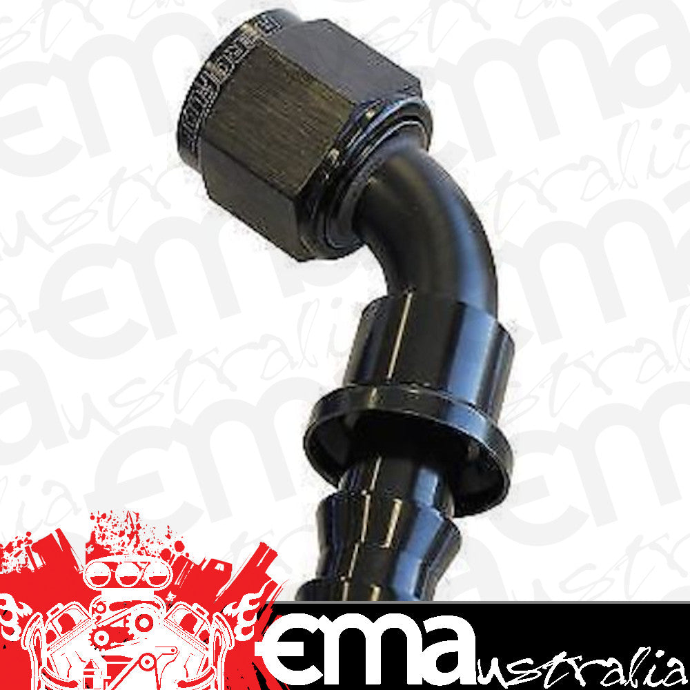 Aeroflow AF418-12BLK 60 Deg Push Lock End -12AN Black No Clamp Required <15Psi