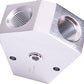 Aeroflow AF451-08S Fuel Block 3/8 - 3/8 In - Out Silver 1/8" NPT Port