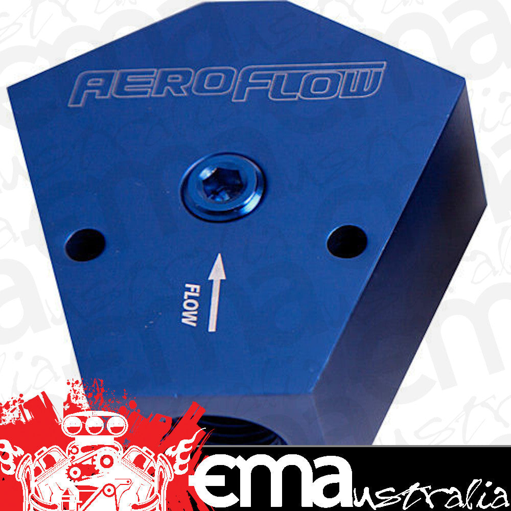 Aeroflow AF451-10-08 Fuel Block 1/2 - 3/8 In - Out Blue 1/8" NPT Port
