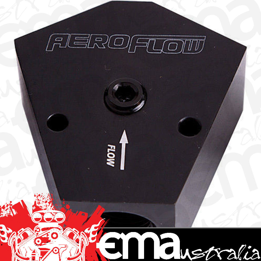 Aeroflow AF451-10-08BLK Fuel Block 1/2 - 3/8 In - Out Black 1/8" NPT Port