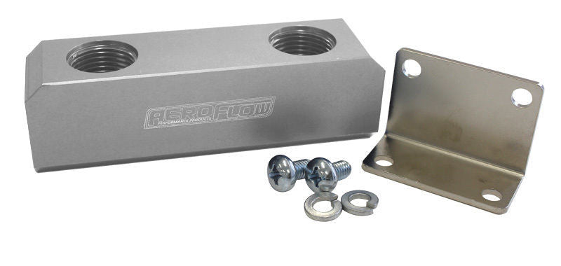 Aeroflow AF452-10S Fuel Block Log Type -10ORB Silver 2 x-10 Side 2x -10 Top