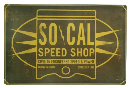 So-Cal Speed Shop SO001-93188 Oil Can Piston Sign 17.5" x 11.5"