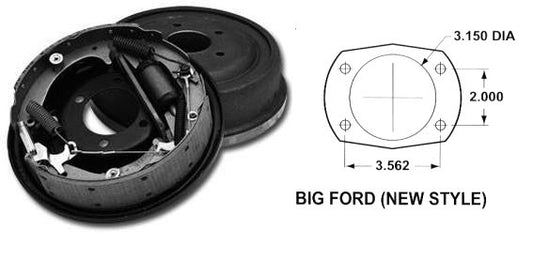 So-Cal Speed Shop SO055-11-2.25B Ford 9-Inch "Police Special" Rear Drum Brakes 5 On 4 1/2" B/C suit Torino Housing Flange.