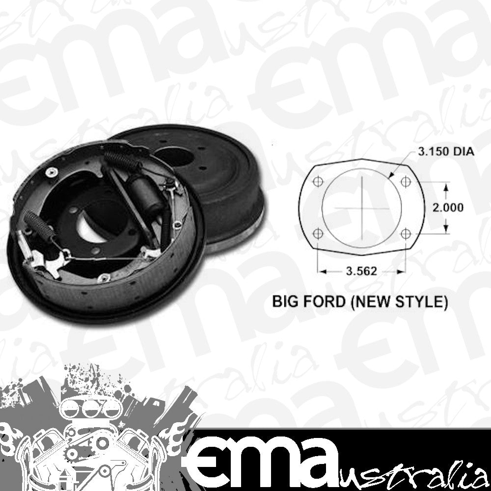 So-Cal Speed Shop SO055-11-2.25B Ford 9-Inch "Police Special" Rear Drum Brakes 5 On 4 1/2" B/C suit Torino Housing Flange.