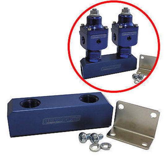 Aeroflow AF452-12S Fuel Block Log Type -12ORB Silver 2 x-12 Side 2x -12 Top