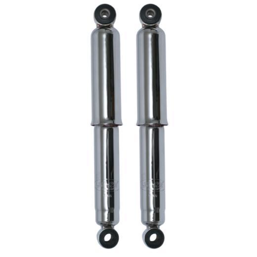 So-Cal Speed Shop SO60683 Steel Shorty Covered Speedshocks Chrome Finish 7-7/8" Closed And 11-1/4" Extended