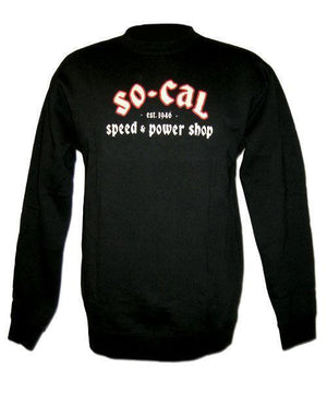 So-Cal Speed Shop SOSSM-7012SC-10 Cycle Script Crew Neck Sweatshirt Black