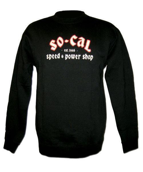 So-Cal Speed Shop SOSSM-7012SC-10 Cycle Script Crew Neck Sweatshirt Black