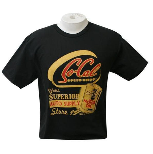 So-Cal Speed Shop SOSSM-7018TC-10 Superior Auto Oil T-Shirt Black