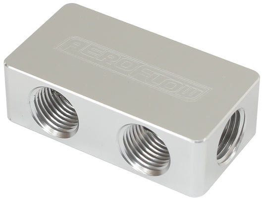 Aeroflow AF456-02-04S Compact Distribution Block 2 In 4 Out All Port S 1/8" NPT