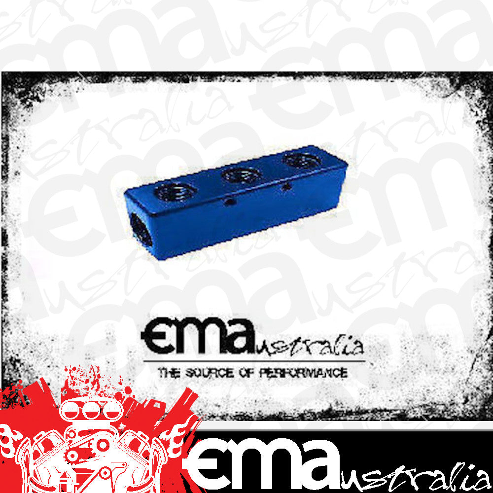 Aeroflow AF456-08-06 3x -6ORB 2x -8ORB Distribution Block Blue Compact Style