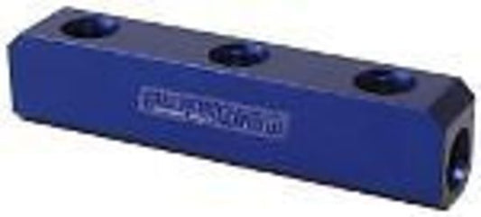Aeroflow Performance Products AF457-08 Fuel Block Log Type -8ORB Blue 2 x-8 Side 3x -8 Top