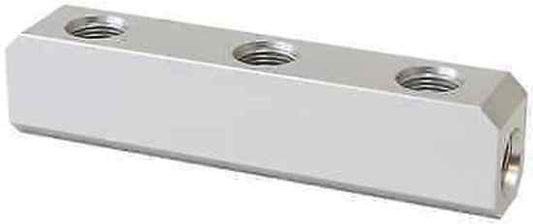 Aeroflow Performance Products AF457-08S Fuel Block Log Type -8ORB Silver 2 x-8 Side 3x -8 Top