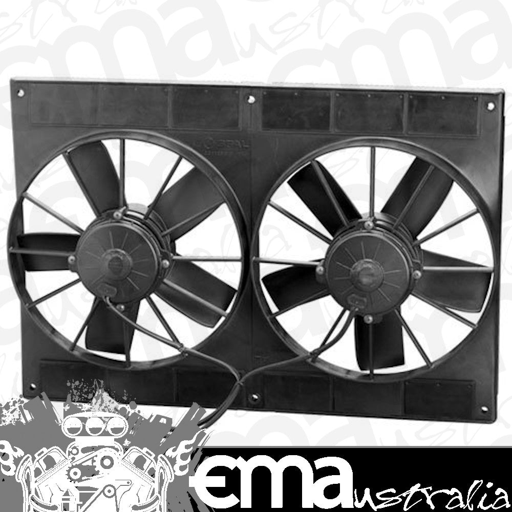 SPAL Automotive USA SPEF4028 11" Dual Electric Thermo Fans 1587 Cfm - Puller Type w/ Straight Blades