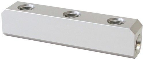 Aeroflow Performance Products AF457-12S Fuel Block Log Type -12ORB Silver 2 x-12 Side 2x -12 Top
