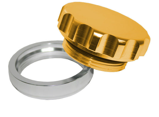 Aeroflow Performance Products AF460-16G 1" Alum Weld Bung & Cap Raw Weld On / Gold Cap