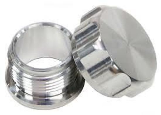 Aeroflow AF460-24S 1.5" Alum Weld Bung & Cap Raw Weld On / Silver Cap
