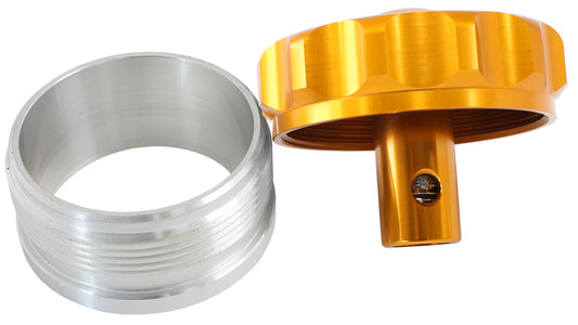 Aeroflow AF460-32-RV-G 2" Alum Weld Bung & Cap Gold with Roll Over Valve