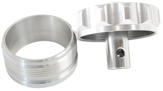 Aeroflow AF460-32-RV-S 2" Alum Weld Bung & Cap Silver with Roll Over Valve