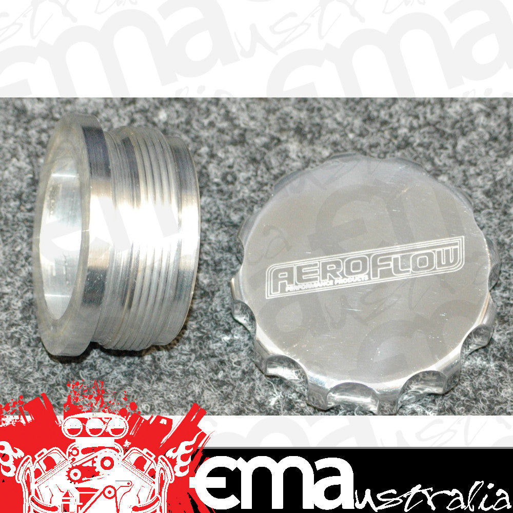 Aeroflow AF460-40P 2-1/2" Alum Weld Bung & Cap Raw Weld On / Polished Cap
