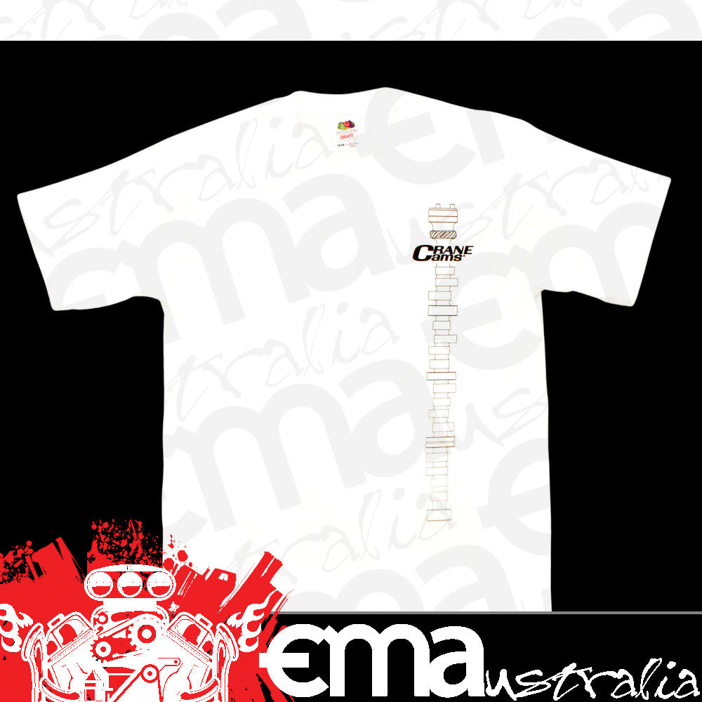 Crane Cams | SRPP1354XXL | White T-Shirt 2x-Large Crpp1354xxl Camshaft Logo