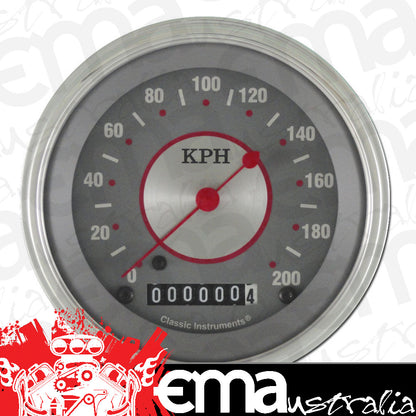 Classic Instruments SS59SLF Silver - Speedometer Gauge 3-3/8" (stock KPH)