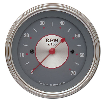 Classic Instruments SS70SLF Silver 3-3/8" Tachometer 7K RPM