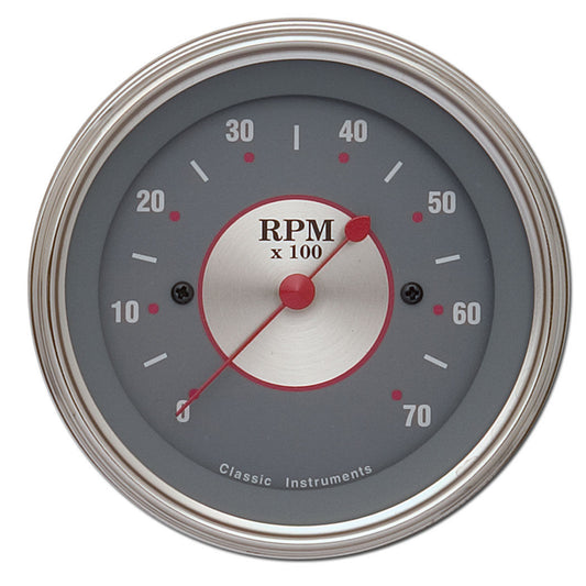 Classic Instruments SS70SLF Silver 3-3/8" Tachometer 7K RPM