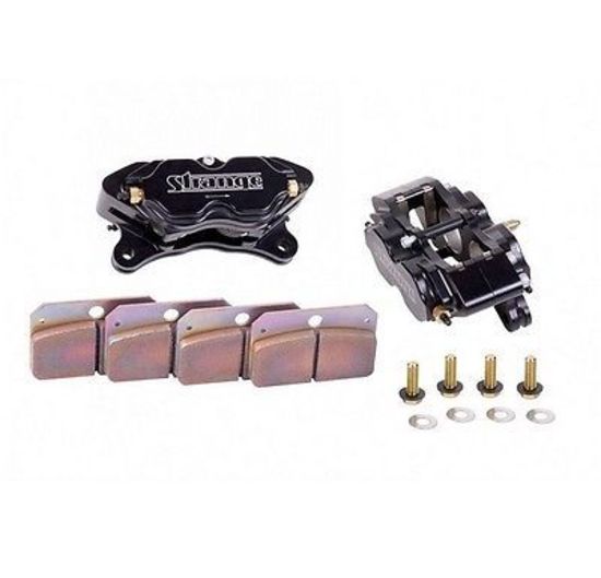Strange STB1855 Strange Pro Race 4 Piston Brake Caliper Kit w/ Hard Metallic Pads
