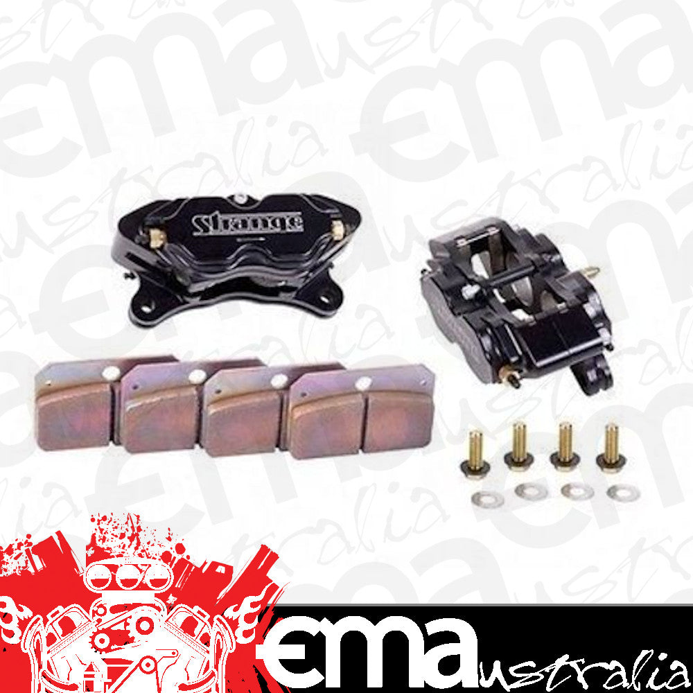 Strange STB1855 Strange Pro Race 4 Piston Brake Caliper Kit w/ Hard Metallic Pads