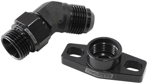 Aeroflow AF463-12 TURBO DRAIN ADAPTER -10AN 45 DEGREE 38-44MM HOLE CENTRES