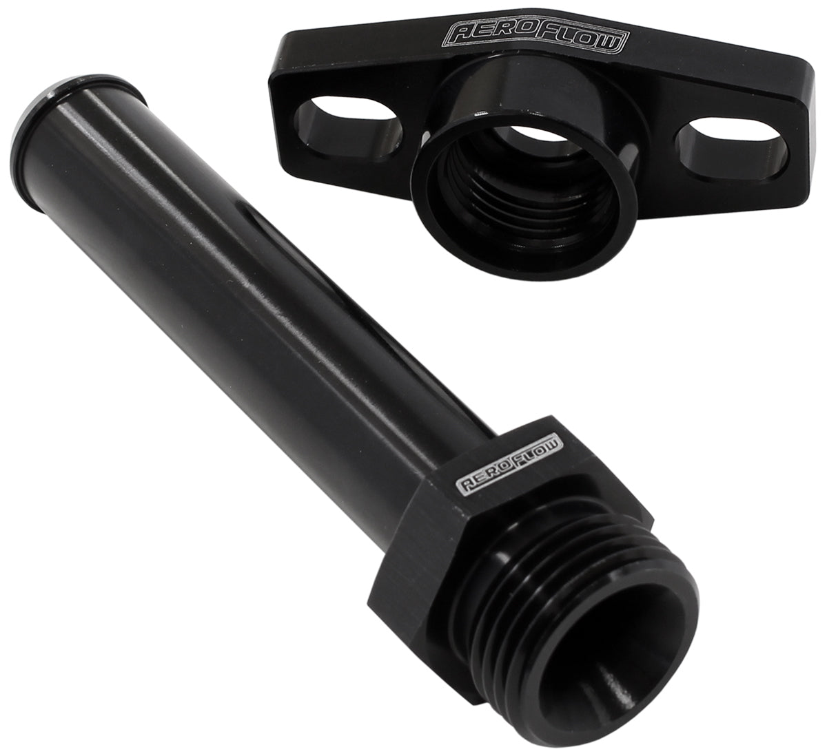 Turbo Drain Adapter (With 100mm x 19mm Barb, 38-44mm Hole Centres. Black Finish.)